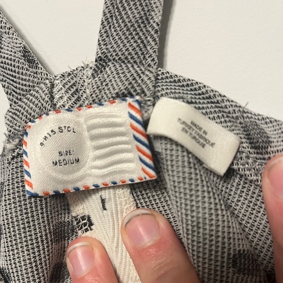 Anthropologie Postmark Gray Cream Polka Dot Swing Tank - Picture 6 of 8